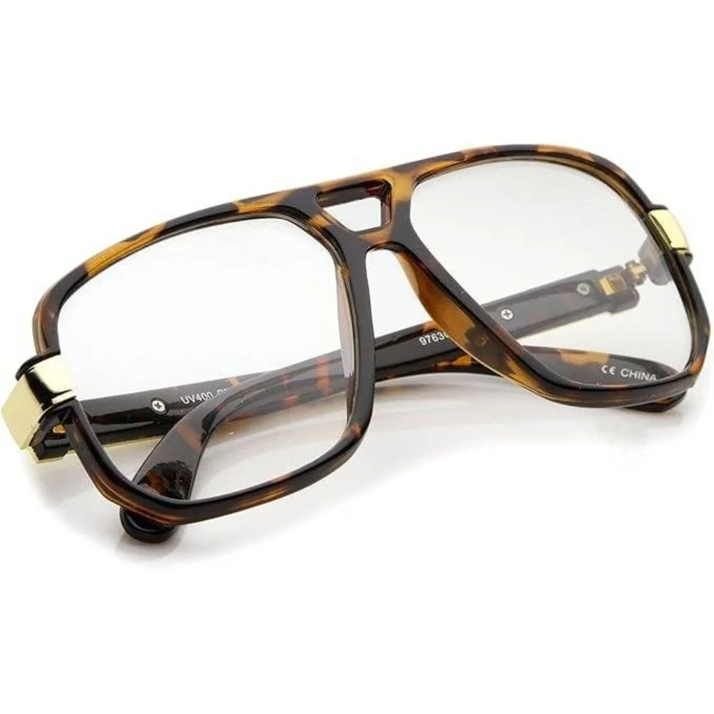 Unisex Clear Lens Glasses Oversized Fashion Square Frame Eyeglasses Trendy Style